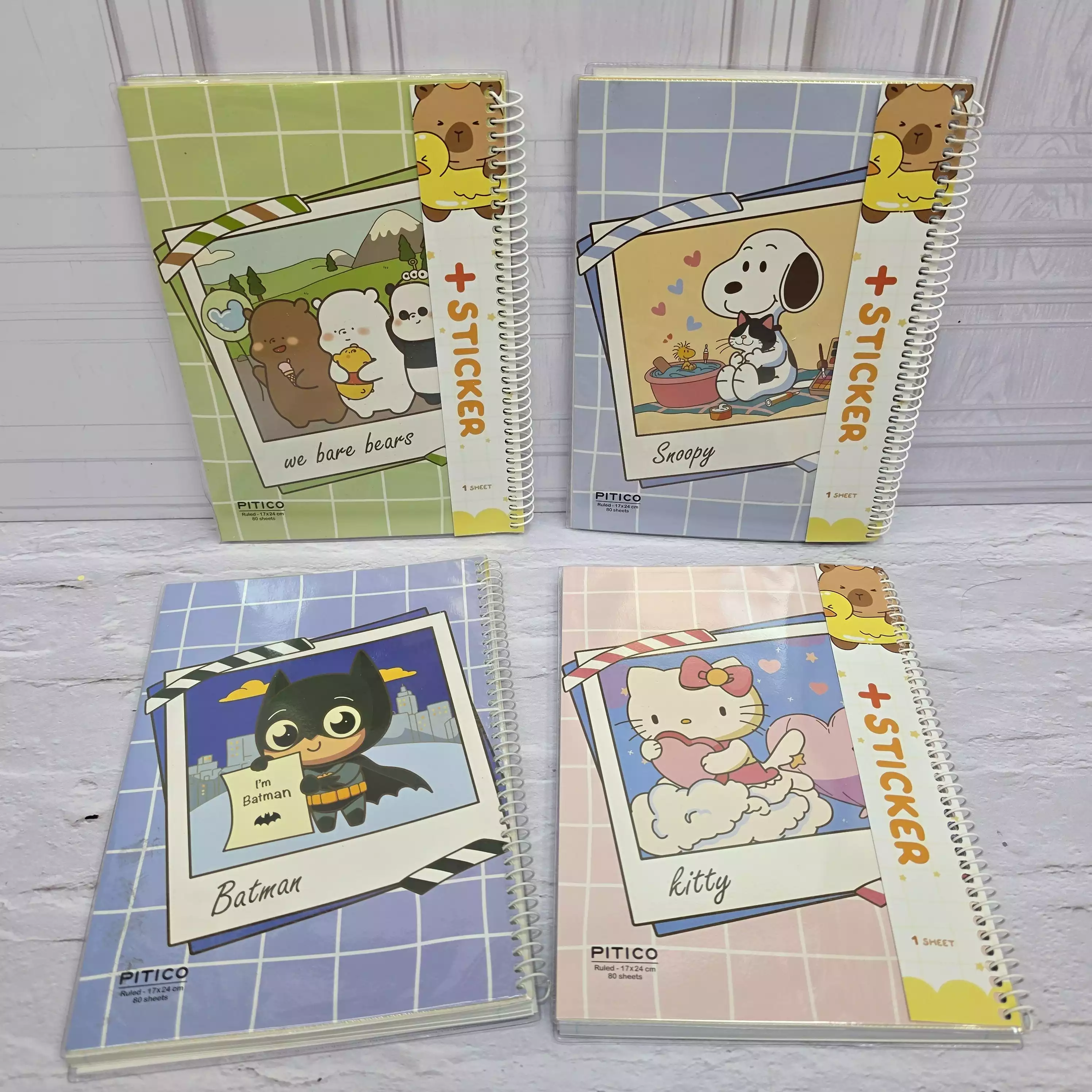 دفتر مجلد 80 برگ استیکر دار 